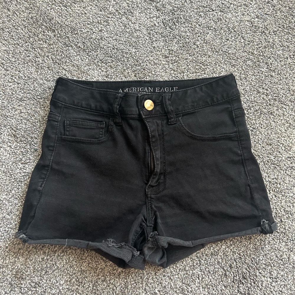 American Eagle Outfitters High Waisted Black Jean Shorts